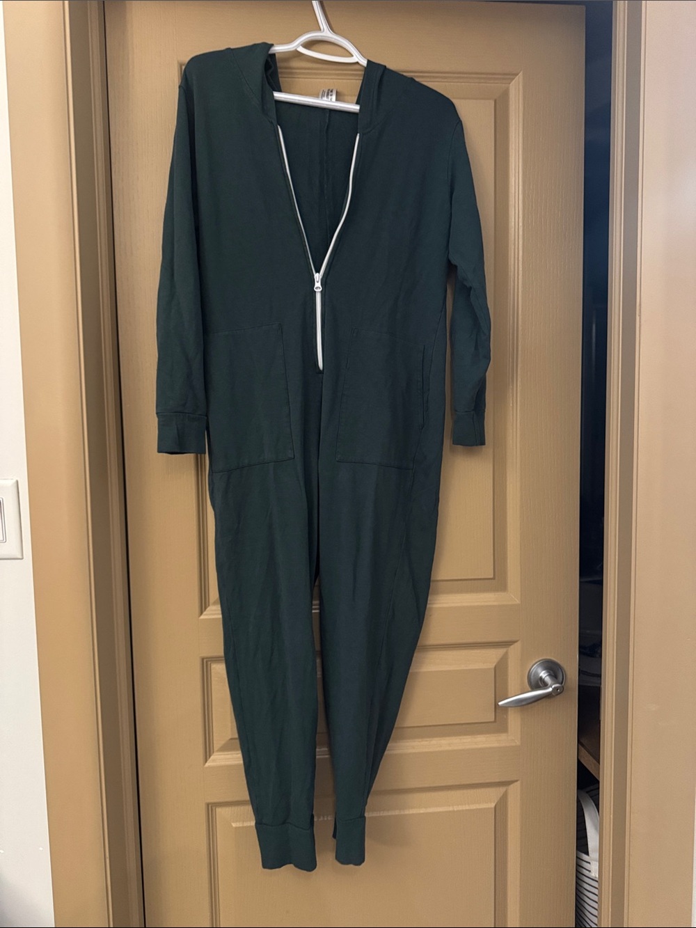 Smash + Tess Dark Green Hooded Zip Jumpsuit